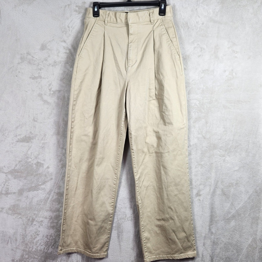 BDG Urban Outfitters Pants Women 6 Tan Pleated Wide Leg Chino Casual Minimalist